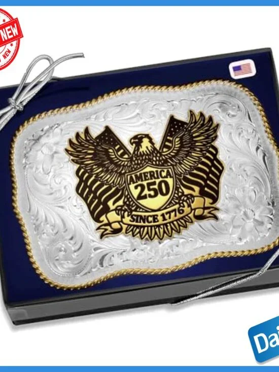 Western Flag Belt Buckle Made in USA, Metal, One Size - Picture 6 of 7